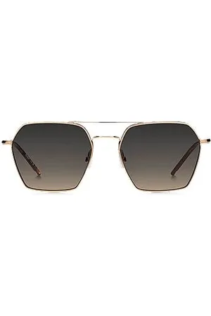 HUGO BOSS Steel sunglasses with double bridge