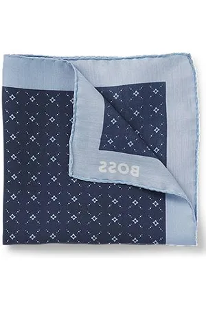 HUGO BOSS Printed pocket square with logo border