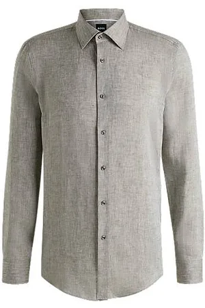 HUGO BOSS Slim-fit shirt in Italian-made linen