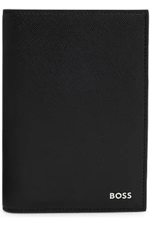 HUGO BOSS Structured passport holder with logo