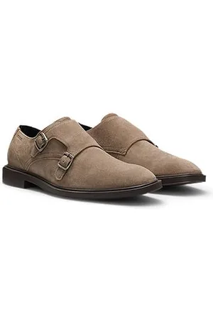 HUGO BOSS Suede monk shoes with twin strap