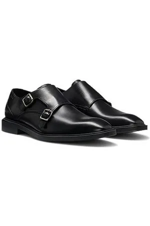 HUGO BOSS Leather monk shoes with twin strap