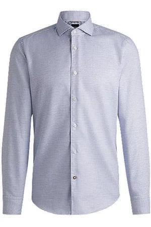 HUGO BOSS Casual-fit shirt in patterned cotton