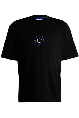 HUGO BOSS Cotton-jersey T-shirt with Happy logo