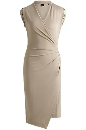 HUGO BOSS Wrap-front dress with gathered details