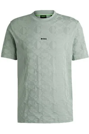 HUGO BOSS Relaxed-fit T-shirt in cotton with circle jacquard
