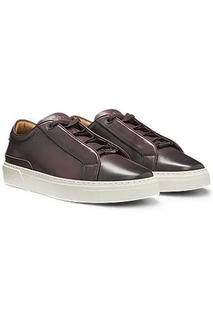 HUGO BOSS Gary leather trainers with hidden laces