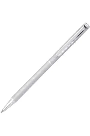 HUGO BOSS Chrome ballpoint pen with engraved pattern