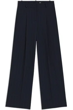 HUGO BOSS Extra-long-length pinstripe trousers with wide leg