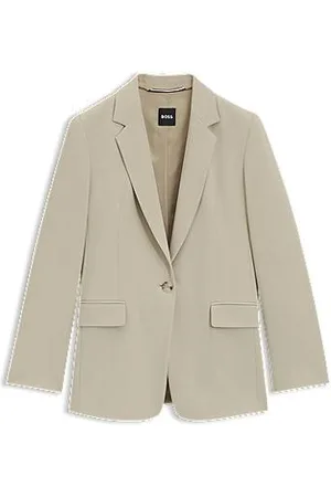 HUGO BOSS Regular-fit jacket in crease-resistant crepe