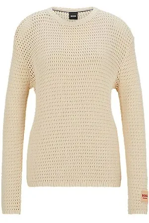 HUGO BOSS Equestrian cotton sweater with silicone logo patch