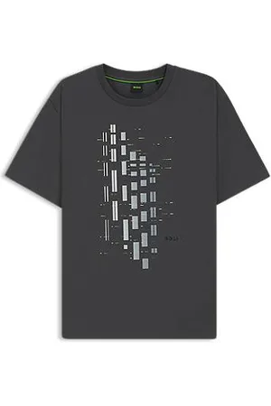 HUGO BOSS Stretch-cotton T-shirt with geometric print