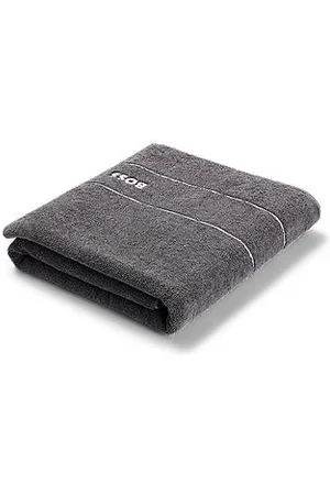 HUGO BOSS Cotton bath sheet with white logo embroidery