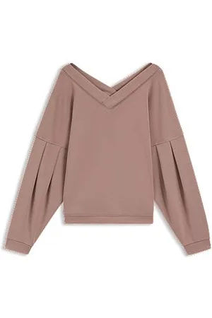 HUGO BOSS V-neck sweatshirt with balloon sleeves