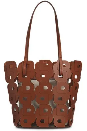 HUGO BOSS Double B monogram leather tote bag with internal pouch