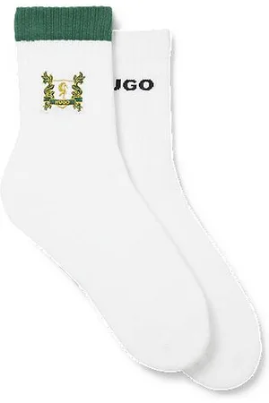 HUGO BOSS Two-pack of cotton-blend short socks with embroidery