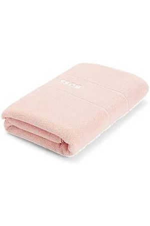 HUGO BOSS Cotton bath towel with white logo embroidery