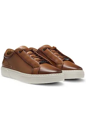 HUGO BOSS Gary leather trainers with hidden laces
