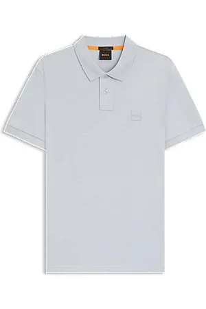 HUGO BOSS Slim-fit stretch-cotton polo shirt with logo patch