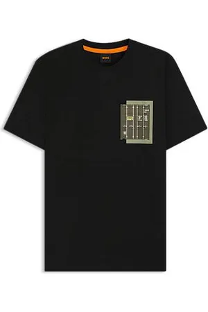 HUGO BOSS Cotton-jersey T-shirt with logo artwork
