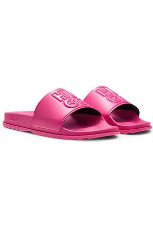 HUGO BOSS Rubber slides with debossed stacked logo