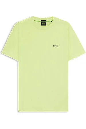 HUGO BOSS Regular-fit T-shirt in stretch cotton with contrast logo