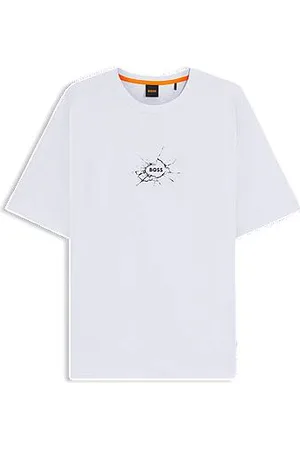 HUGO BOSS Relaxed-fit T-shirt in cotton with logo artwork