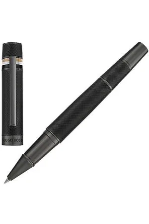 HUGO BOSS Textured-barrel ballpoint pen with signature-stripe ring