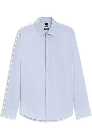 HUGO BOSS Regular-fit shirt in easy-iron stretch-cotton twill