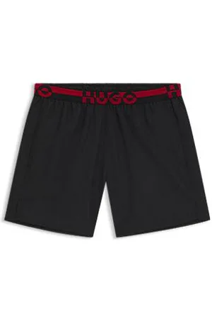 HUGO BOSS Swim shorts with split-logo waistband
