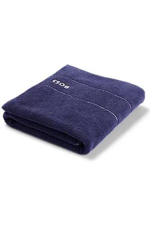 HUGO BOSS Cotton bath sheet with white logo embroidery