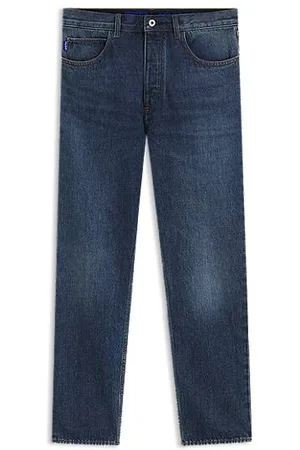 HUGO BOSS Regular-fit jeans in blue rigid denim