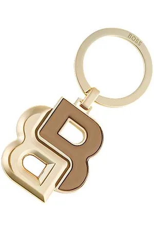 HUGO BOSS Key ring with camel and -tone Double B monogram