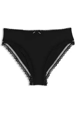 HUGO BOSS Regular-rise briefs in stretch microfibre with lace trim