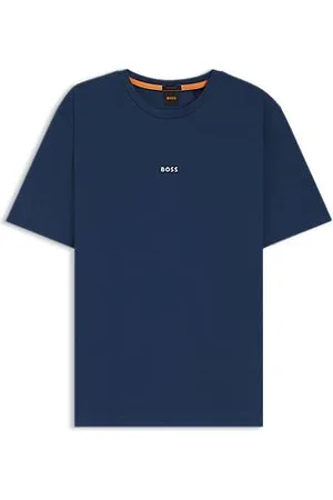 HUGO BOSS Relaxed-fit T-shirt in stretch cotton with logo print
