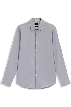 HUGO BOSS Regular-fit shirt in easy-iron stretch-cotton twill