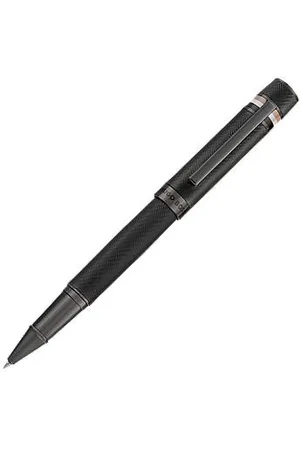 HUGO BOSS Textured-barrel rollerball pen with signature-stripe ring
