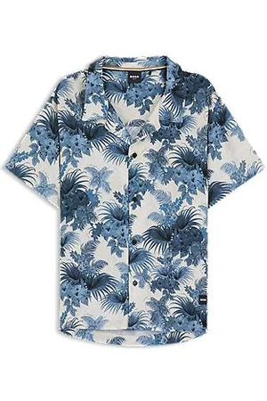 HUGO BOSS Regular-fit beach shirt with all-over print