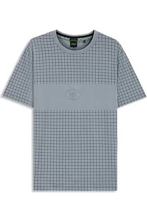 HUGO BOSS Pima-cotton T-shirt with check print