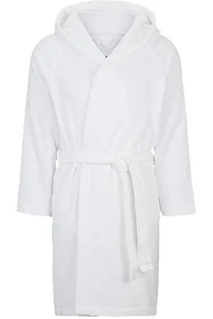 HUGO BOSS Logo-lapel dressing gown in long-fibre cotton