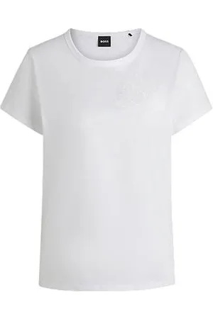 HUGO BOSS Mercerised-cotton T-shirt with logo motif