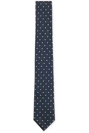 HUGO BOSS Silk-blend tie with micro Double B monograms