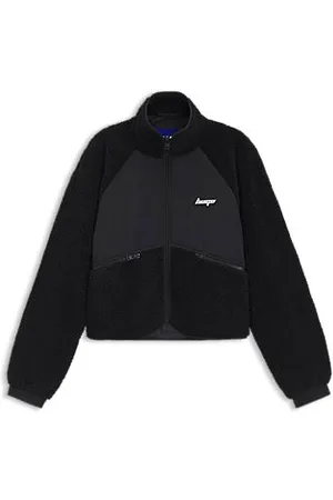 HUGO BOSS Teddy jacket with contrast-fabric front