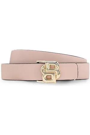 HUGO BOSS Reversible Italian-leather belt with Double B monogram buckle