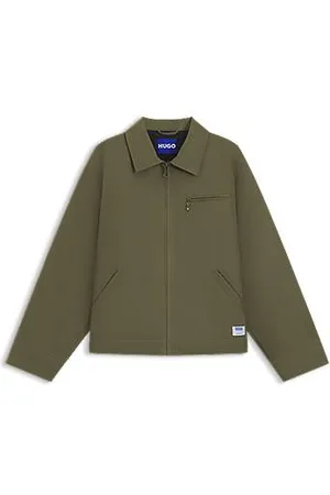 HUGO BOSS Regular-fit jacket in lightly padded cotton canvas