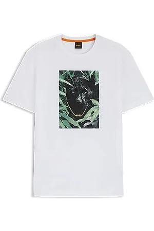 HUGO BOSS Cotton-jersey T-shirt with animal graphic