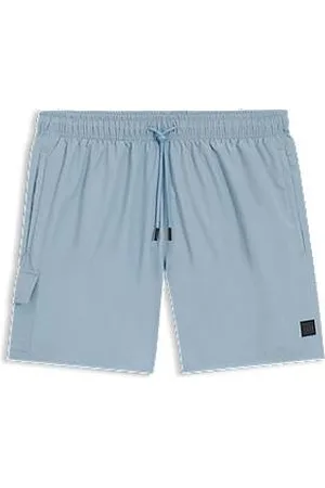 HUGO BOSS Cargo-pocket swim shorts with logo badge