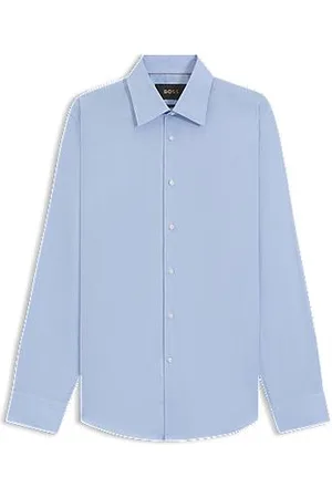 HUGO BOSS Regular-fit shirt in an Italian-made cotton blend
