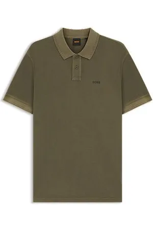 HUGO BOSS Cotton-piqué polo shirt with logo print