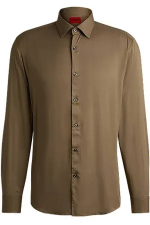 HUGO BOSS Slim-fit shirt in soft satin